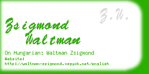 zsigmond waltman business card